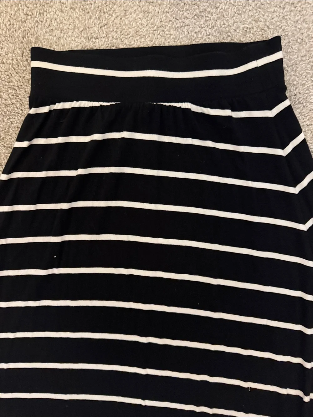 Cherokee Black and White Striped A-Line Skirt